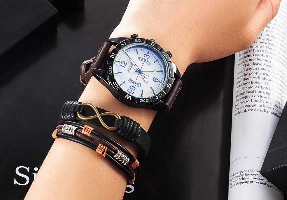 ♢即購入OK♢新品メンズ腕時計ブレスレットセット白 - 腕時計(アナログ)