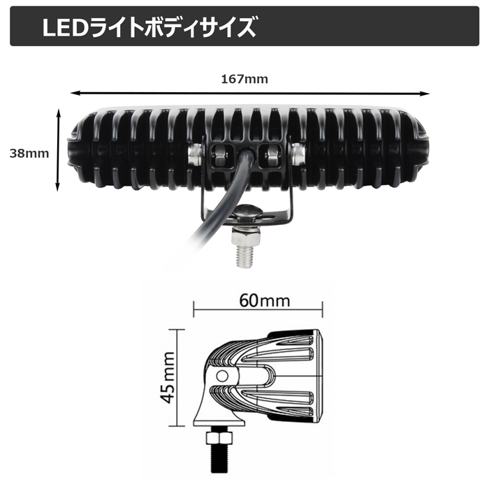 1940 長方形 LED作業灯 LEDワークライト CREE製 40W バックランプ デッキライト タイヤ灯 トラック サーチライト 12v 24v 集魚灯 漁船_画像3