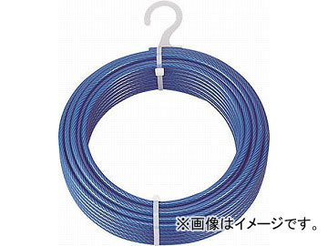 トラスコ中山 メッキ付ワイヤロープ PVC被覆タイプ φ4(6)mmX50m CWP-4S50(4891252) JAN：4989999336580_画像1
