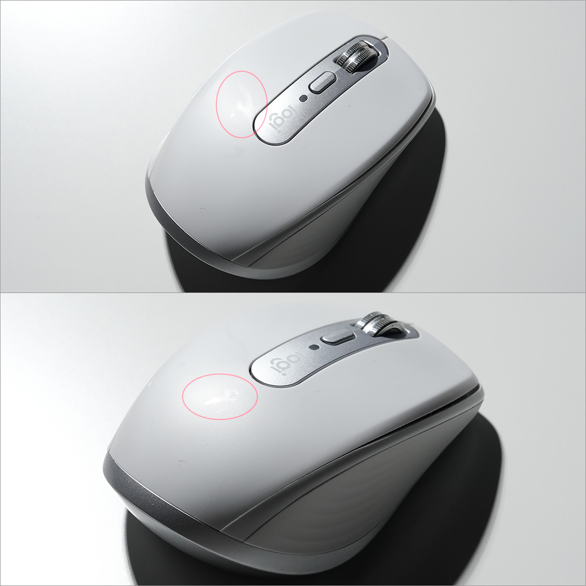 【ジャンク品】Logicool ロジクール MX ANYWHERE 3 MX1700PG Bluetooth ワイヤレスマウス  ペイルグレー【左クリック動作不良】