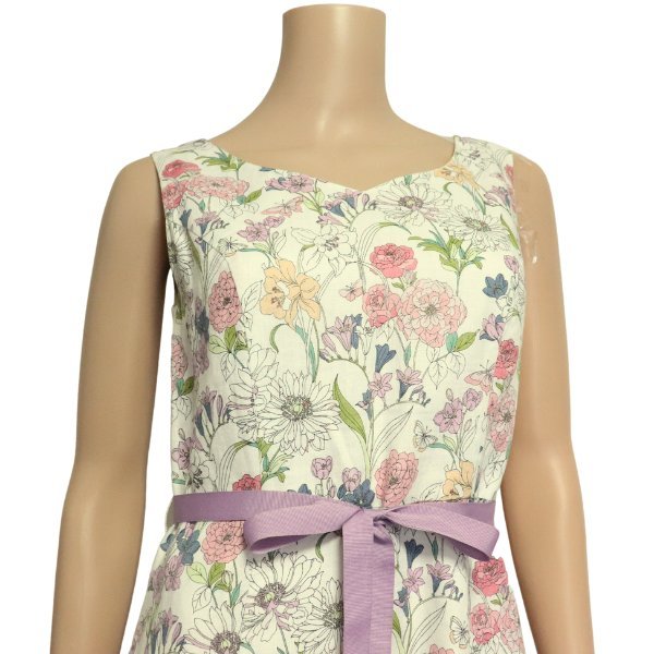 美品/ローラアシュレイ LAURA ASHLEY フレアワンピース 表記 9号 M