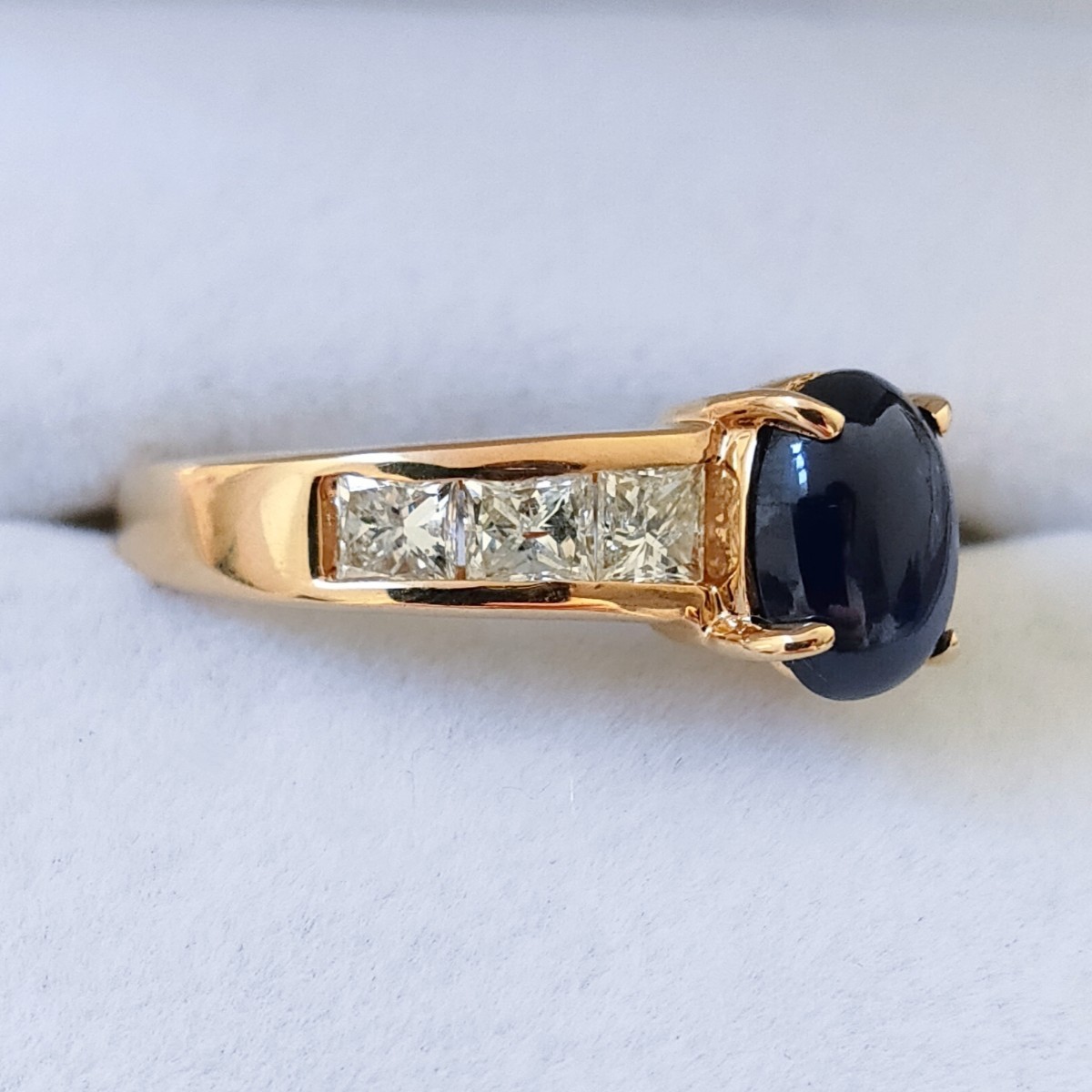 ダイヤモンド×サファイア リング K18YG 1.85ct 0.84ct 5.0g