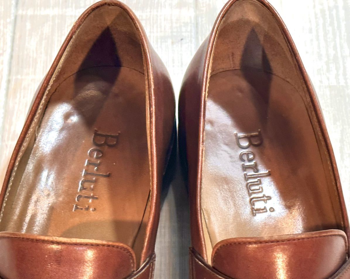 Berluti ベルルッティ◆24.5cm 5.5◆シューキーパー付属 ビットローファー 革靴 本革 ビジネスシューズ ドレスシューズ Italy製 茶 メンズ_画像9