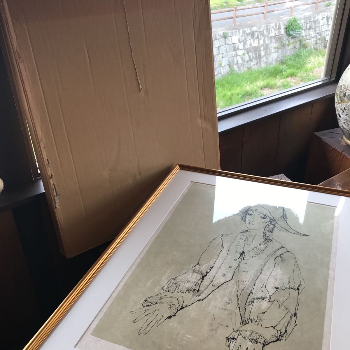 ジャン ジャンセン jean jeanse「小さなピエロ」絵画 額付き 箱付き