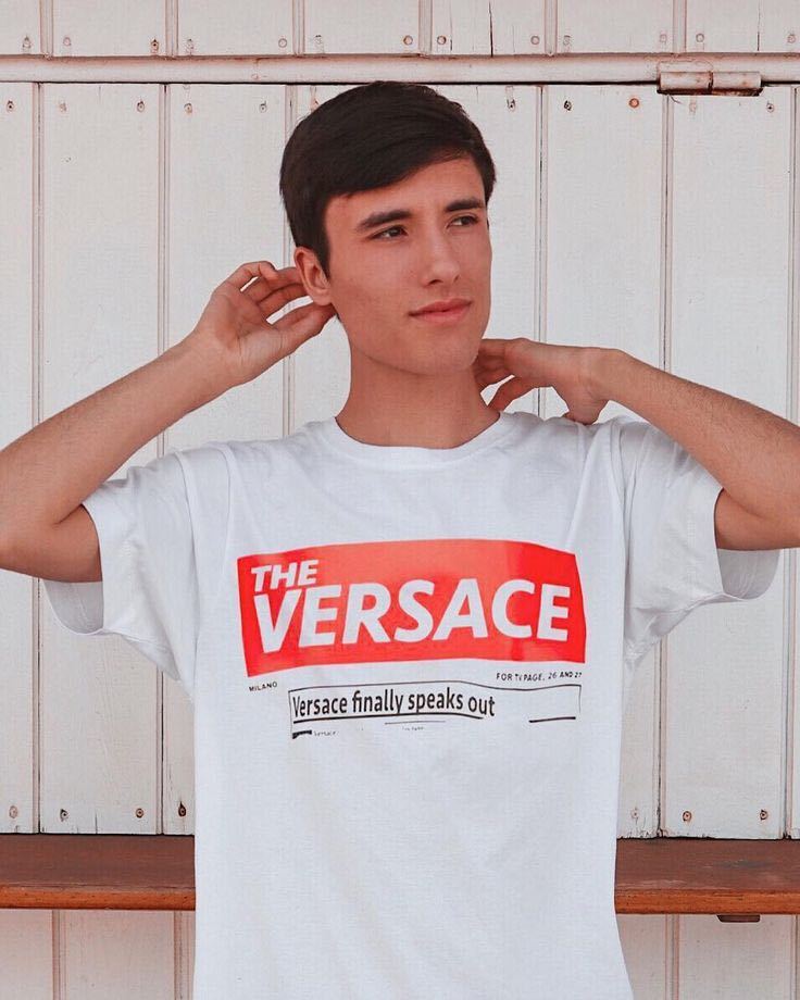 5.1 ten thousand VERSACE Versace / black short sleeves Logo T-shirt 36 new goods tag attaching / man and woman Unisex/2018/ Italy made /versace finally speaks out logo T shirts