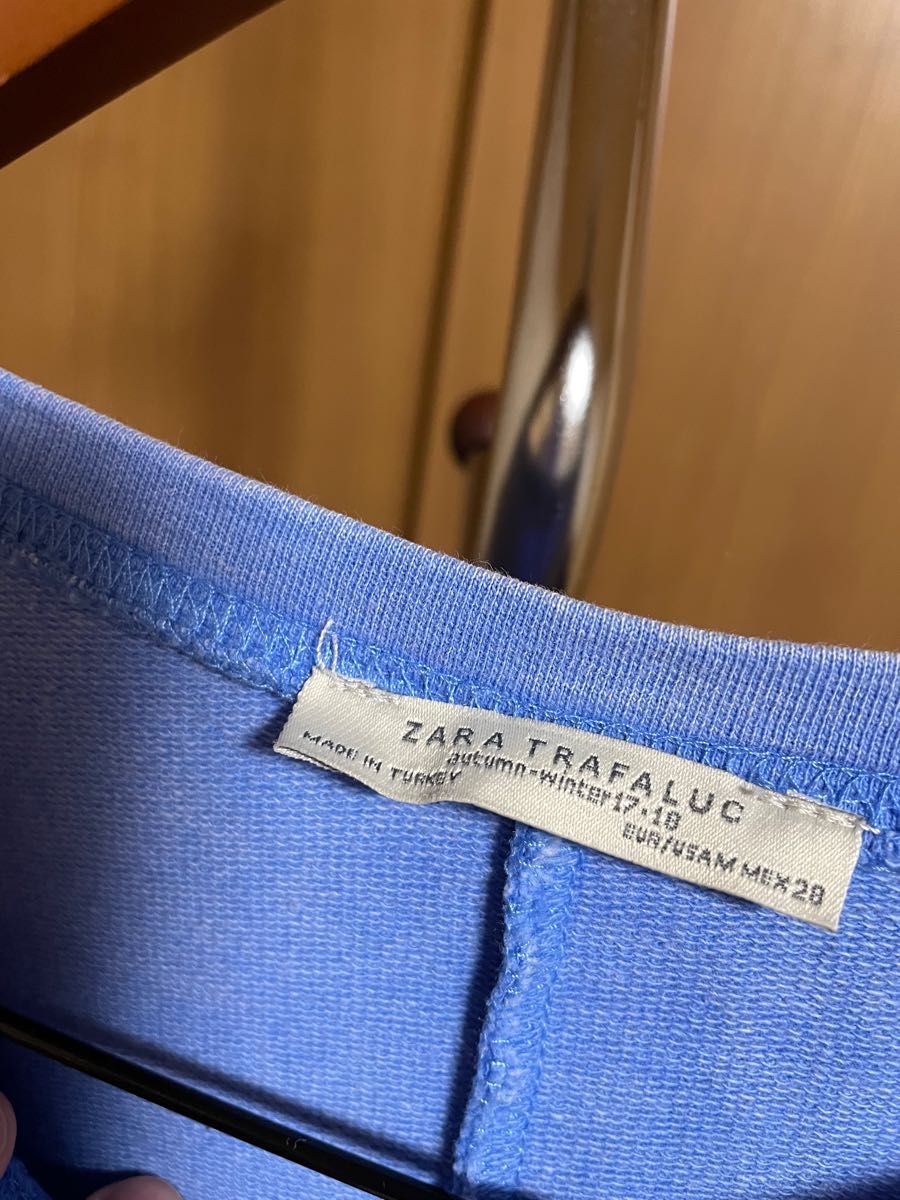 ZARA パールデザインビッグTシャツワンピース タイダイ柄 ブルー ザラ 真珠｜PayPayフリマ