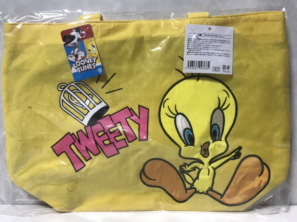 トゥイーティー　TWEETY プリントと刺繍のトートバッグ　LOONEY TUNES_画像1