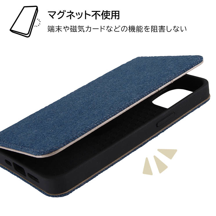 iPhone 14 13 手帳型 スマホ ケース カバー Denim デニム ライト ブルー 耐衝撃 カード ポケット スタンド_画像4