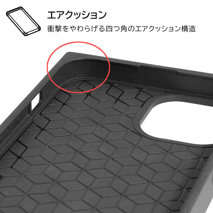 iPhone 14 13 スマホ ケース カバー KAKU スクエア ストライプ ブルー 耐衝撃 ストラップホール エアクッション_画像5