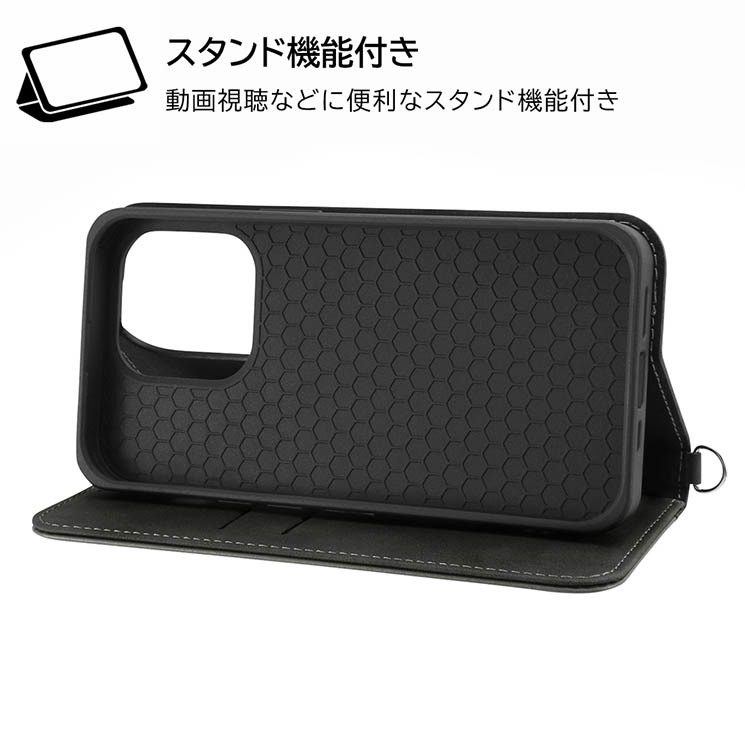 iPhone 14Pro 手帳型 スマホ ケース カバー ネイビー ターコイズ PU レザー 耐衝撃 カード ポケット スタンド_画像5