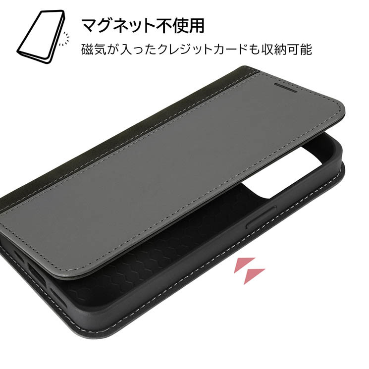 iPhone 14Pro 手帳型 スマホ ケース カバー ネイビー ターコイズ PU レザー 耐衝撃 カード ポケット スタンド_画像4