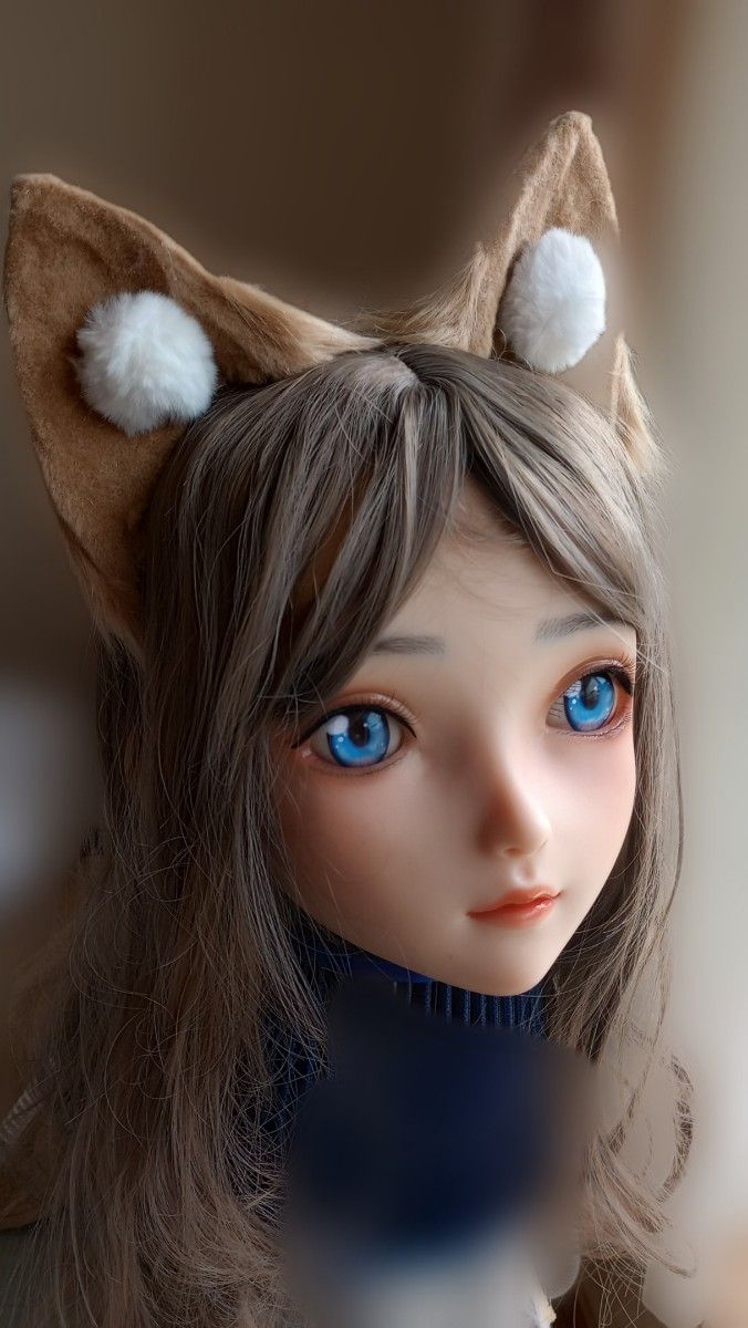 観賞用リアルドール 2.5次元ケモ耳ヘッド 新品 TPEではありません