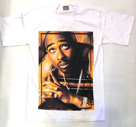 BH14)PRO TEAM 2pac プリント Tシャツ半袖/WHITE/LA/HIPHOP/M/大きいサイズ/ヘビー/HIPHOP/B系_画像1