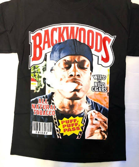 BH20)PRO TEAM BACK WOODS ALL NATURAL TOBACCOプリント Tシャツ半袖/BLK/LA/HIPHOP/M/大きいサイズ/ヘビー/_画像2
