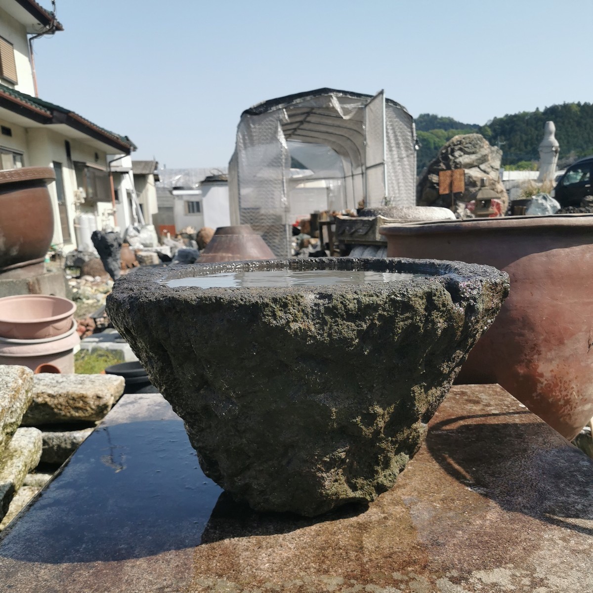 山石 蹲 72キロ 庭石 鑑賞石 石 庭 ガーデニング 置物 オブジェ-