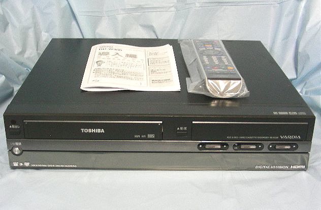 【上品】 東芝VTR+HDD+DVD内蔵ハイビジョン多機能レコーダRD-W300取説リモコン等付き各種動作確認済み全デジタル放送対応VHSテープDVD化にも最適 VHSビデオデッキ
