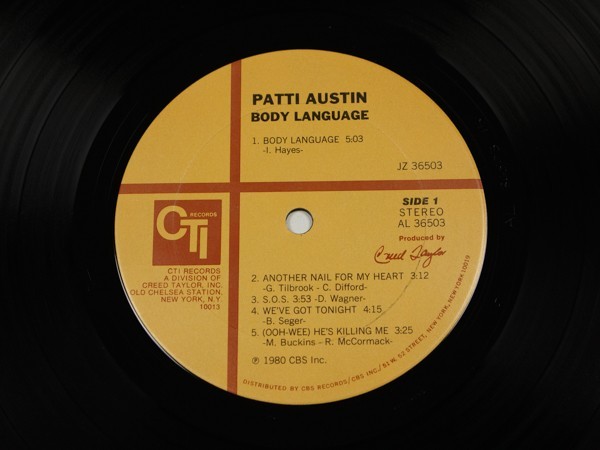 ◇米盤 Patti Austin/Body Language/STERLING刻印 シュリンク付/LP、JZ36503_画像3