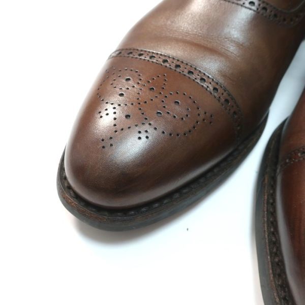 極美品 クロケットアンドジョーンズ CROCKETT&JONES レザーシューズ/紳士靴/MALTON ブラウン 7ハーフE（4962)_画像4