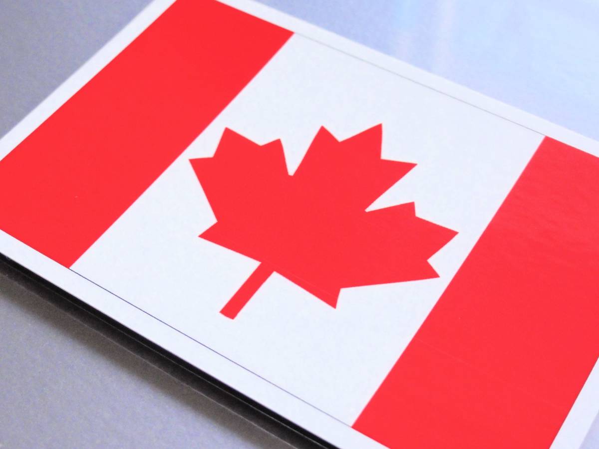 1#_ Canada national flag sticker S size 5x7.5cm 1 sheets immediately buying # Vancouver _ immediately buying water-proof seal suitcase etc. * NA