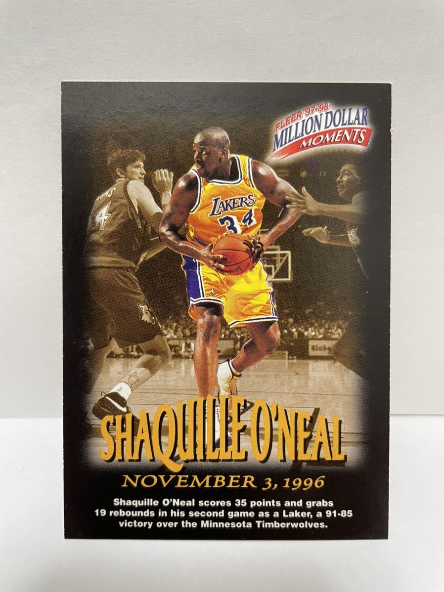 NBAカード　シャキール・オニール(シャック) SHAQUILLE O’NEAL FLEER ‘97-‘98 MILLION DOLLAR MOMENTS 19 of 50【レイカーズ時代】