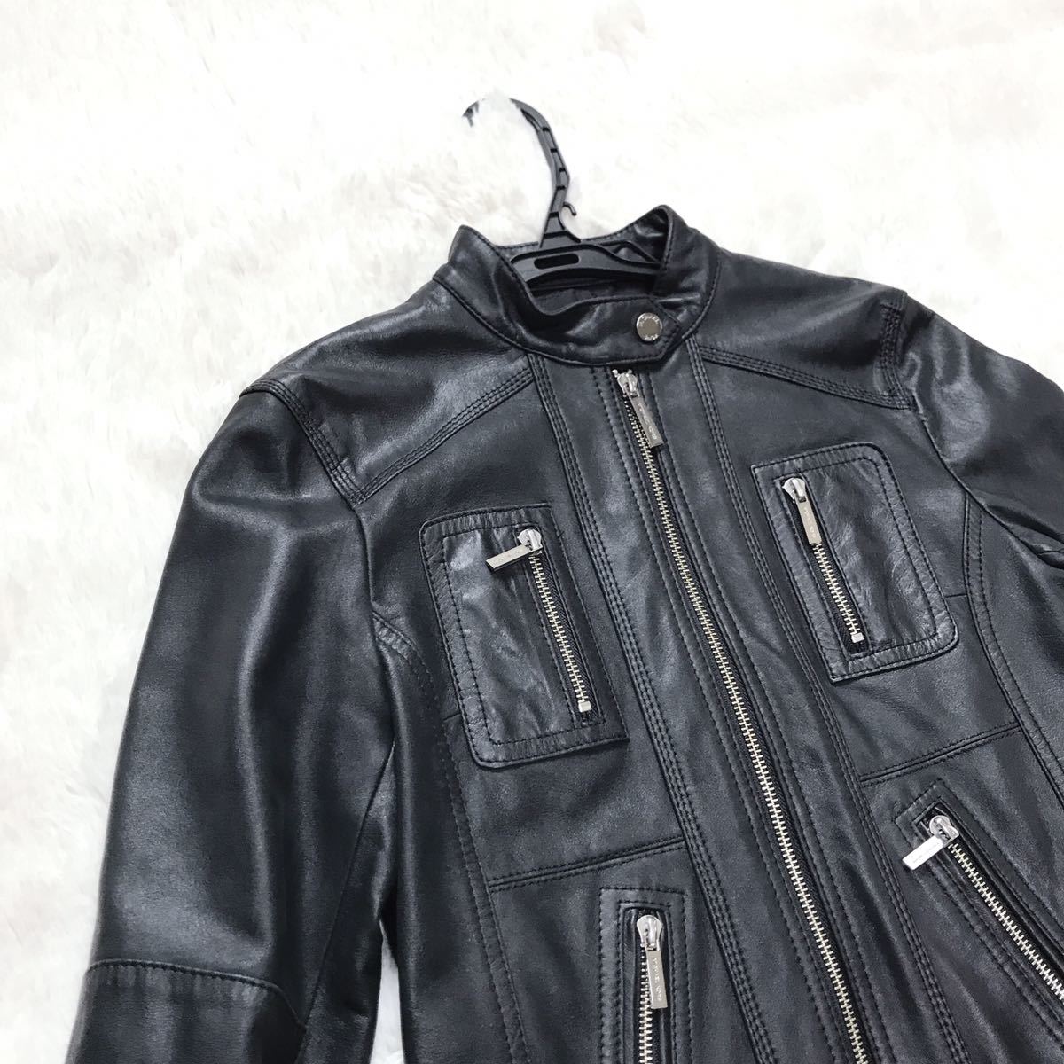 美品 MICHEAL KORS シングル レザージャケット ライダース ブラック