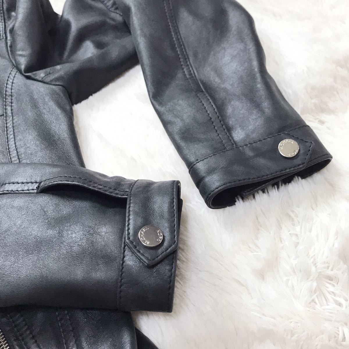美品 MICHEAL KORS シングル レザージャケット ライダース ブラック