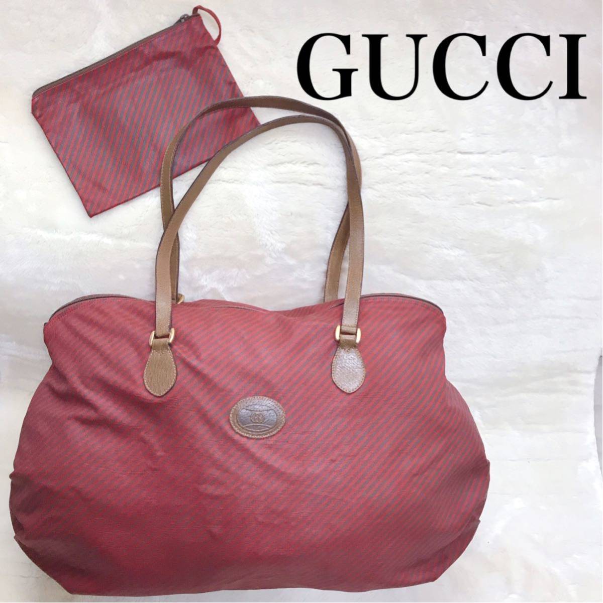 希少 GUCCI オールドグッチ リゲイト ボストンバッグ PVC ナイロン トートバッグ ハンドバッグ