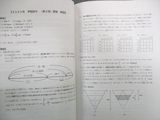 UH02-053 早稲田アカデミー 早稲田中学 第2回入試 過去問題解説集 2021版 国語/算数/理科/社会 未使用品 06s2B_画像4