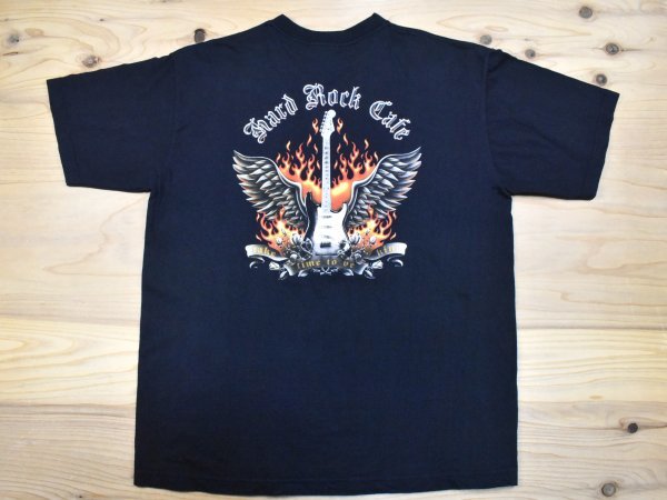 2000sUSA古着 Hard Rock CAFE Guam Tシャツ sizeXL 黒 ハードロックカフェ ギター ビッグシルエット 大きいサイズ アメリカ Y2Kの画像1