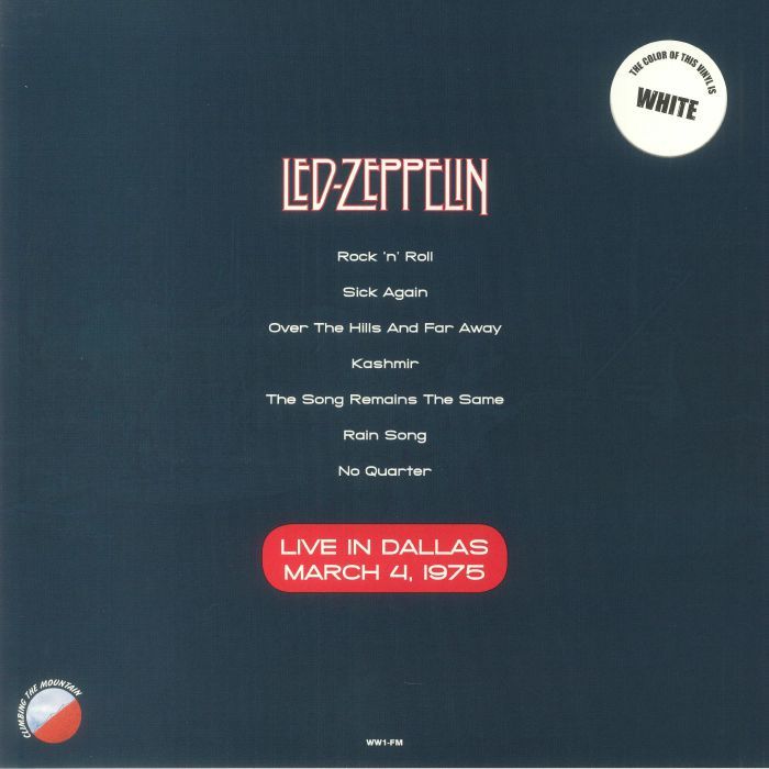 Led Zeppelin レッドツェッペリン - Live In Dallas March 4, 1975 限定ホワイト・カラー・アナログ・レコード _画像2
