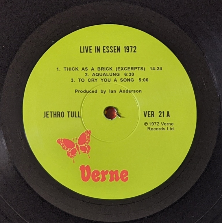 Jethro Tull ジェスロ・タル - Live In Essen 1972 ボーナス・トラック１曲(Tokyo Live)収録限定二枚組アナログ・レコード