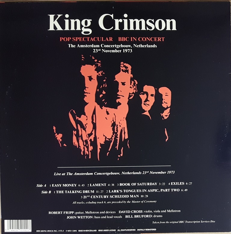 King Crimson King * Crimson - Pop Spectacular BBC In Concert ограничение аналог * запись 