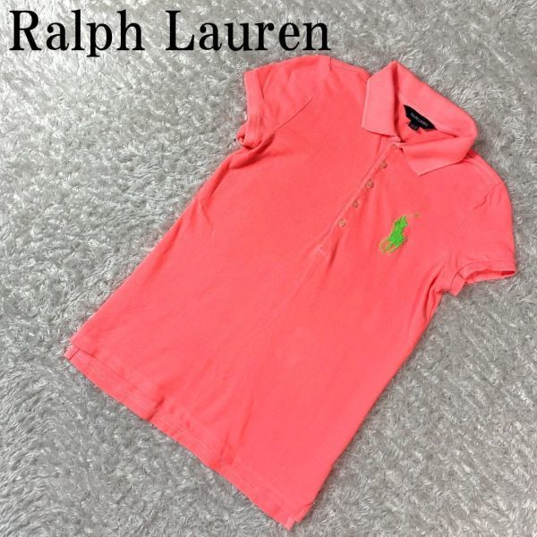 Ralph Lauren ラルフローレン ポロシャツ 150/80 半袖 ネオンオレンジ