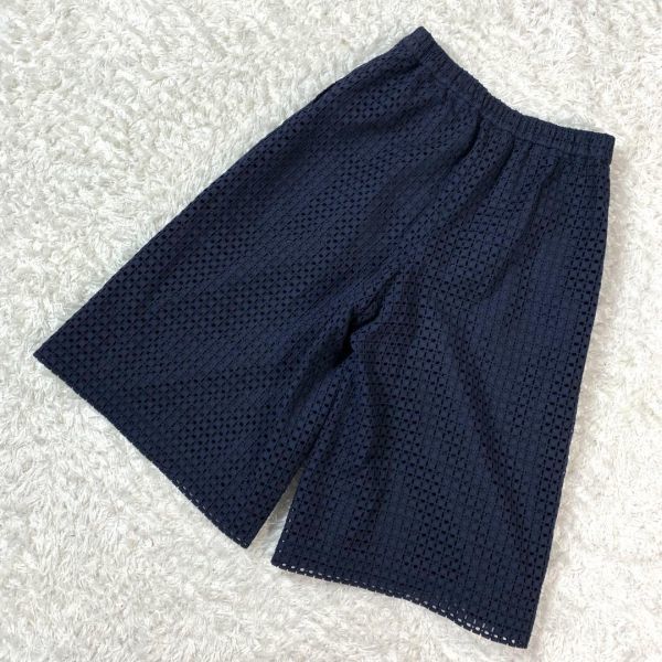 SPICK AND SPAN ガウチョパンツ ネイビー スピックアンドスパン 紺色 コットン ポリエステル 36 B463_画像7