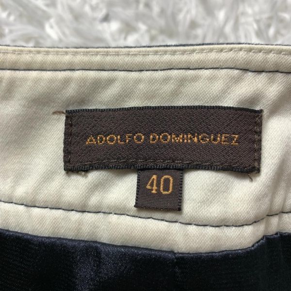アドルフドミンゲス コットン カジュアルタイトスカート ネイビーADOLFO DOMINGUEZ サイドポケット バックファスナー 40 B557_画像6