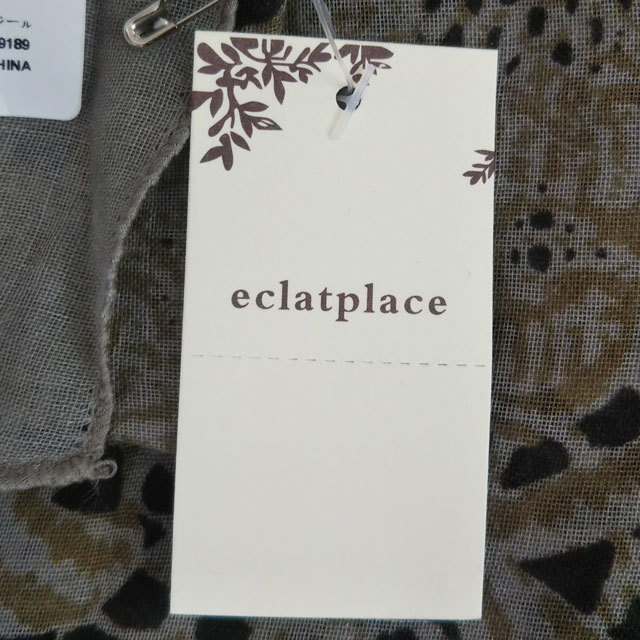 未使用 eclatplace ストール グレー系 花柄 ショール マフラー ファッション小物 エクラプラス_画像4