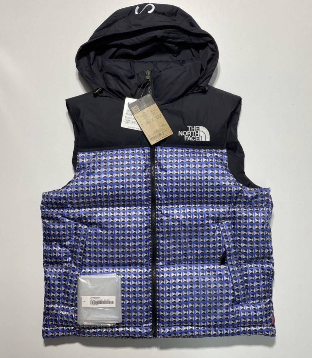 【M】新品 Supreme THE NORTH FACE Studded Nuptse Vest シュプリーム ザノースフェイス スタッズ ヌプシ ベスト (ND421021I) R346_画像1