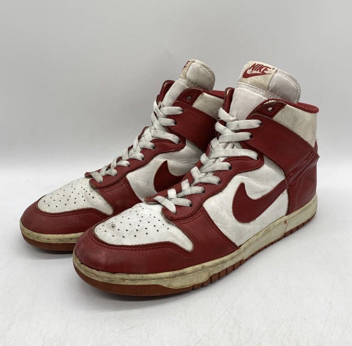 【29cm】1985s Vintage NIKE DUNK HIGH RED 1985年製 ヴィンテージ ナイキ ダンク ハイ オリジナル 箱無し レッド 2541_画像1