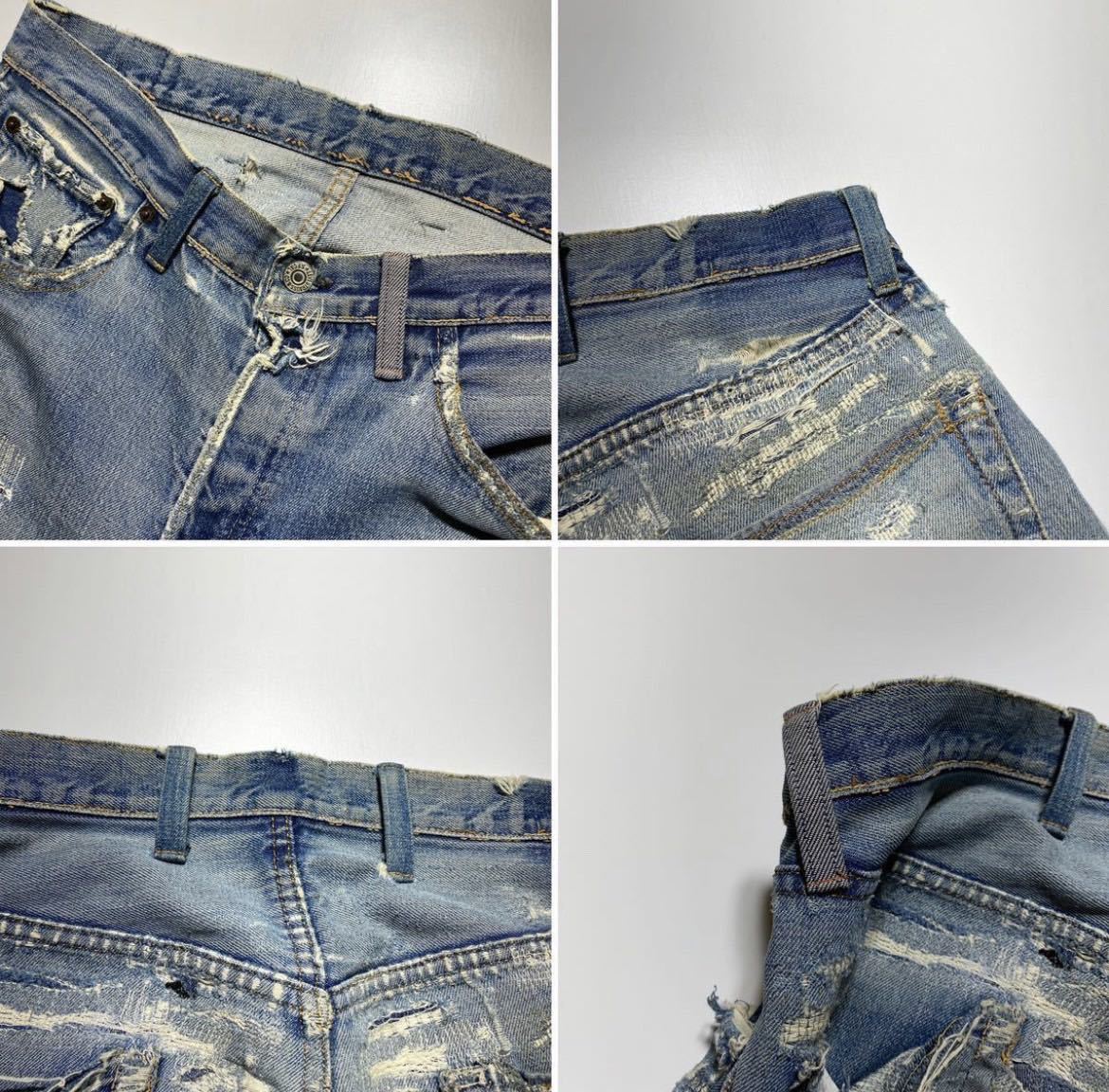 1960s Vintage LEVI’S 501XX Denim Pants 60年代 ヴィンテージ リーバイス 501XX デニム パンツ 最終モデル 隠しリベット無し ボロ R1919_画像7