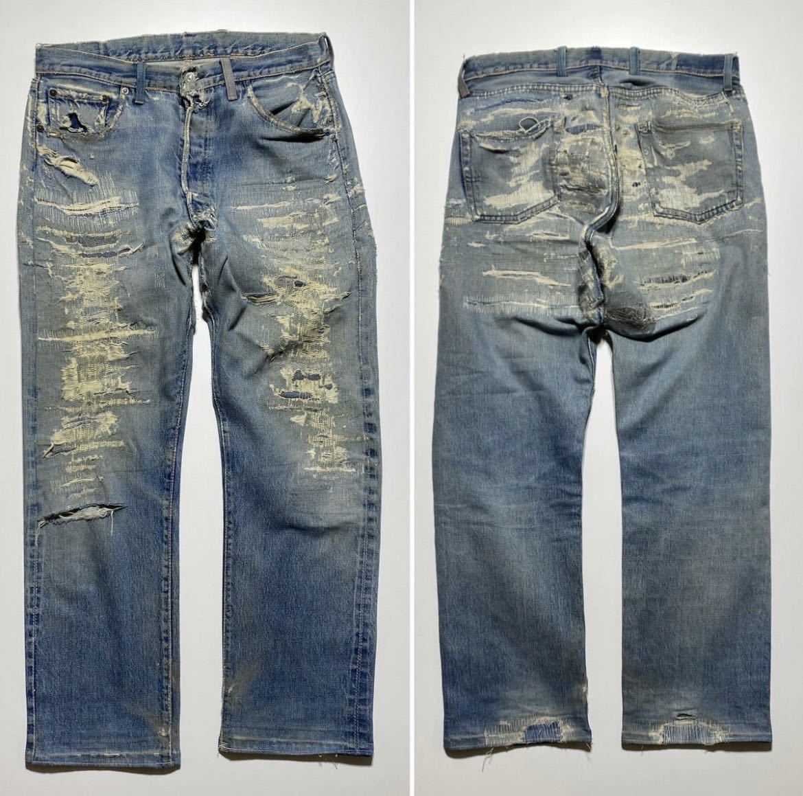 1960s Vintage LEVI’S 501XX Denim Pants 60年代 ヴィンテージ リーバイス 501XX デニム パンツ 最終モデル 隠しリベット無し ボロ R1919_画像1