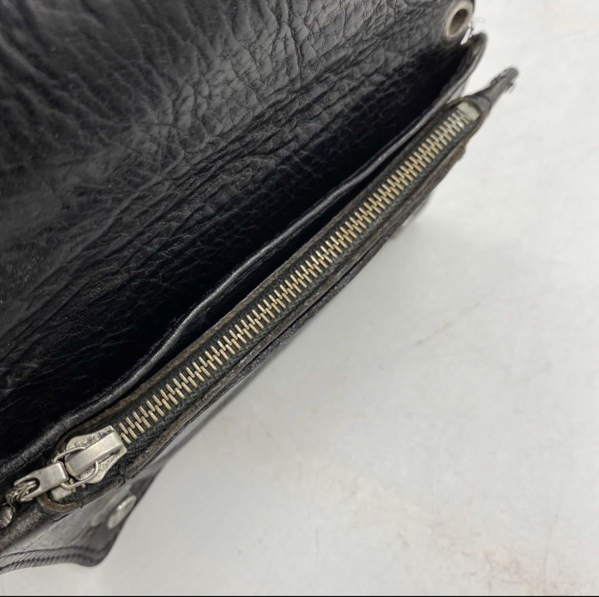 CHROME HEARTS 1 ZIP LEATHER WALLET USA BLACK クロムハーツ 1ジップ