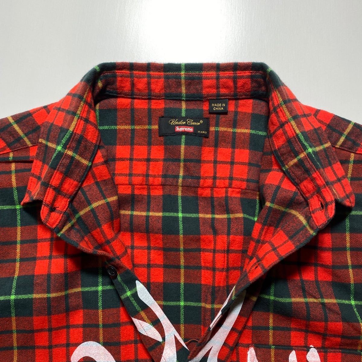 XL】新品 supreme UNDERCOVER S/S Flannel Shirt Red Plaid