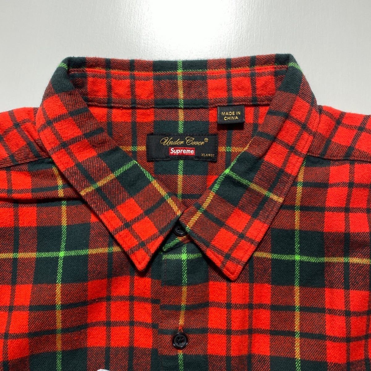XL】新品 supreme UNDERCOVER S/S Flannel Shirt Red Plaid