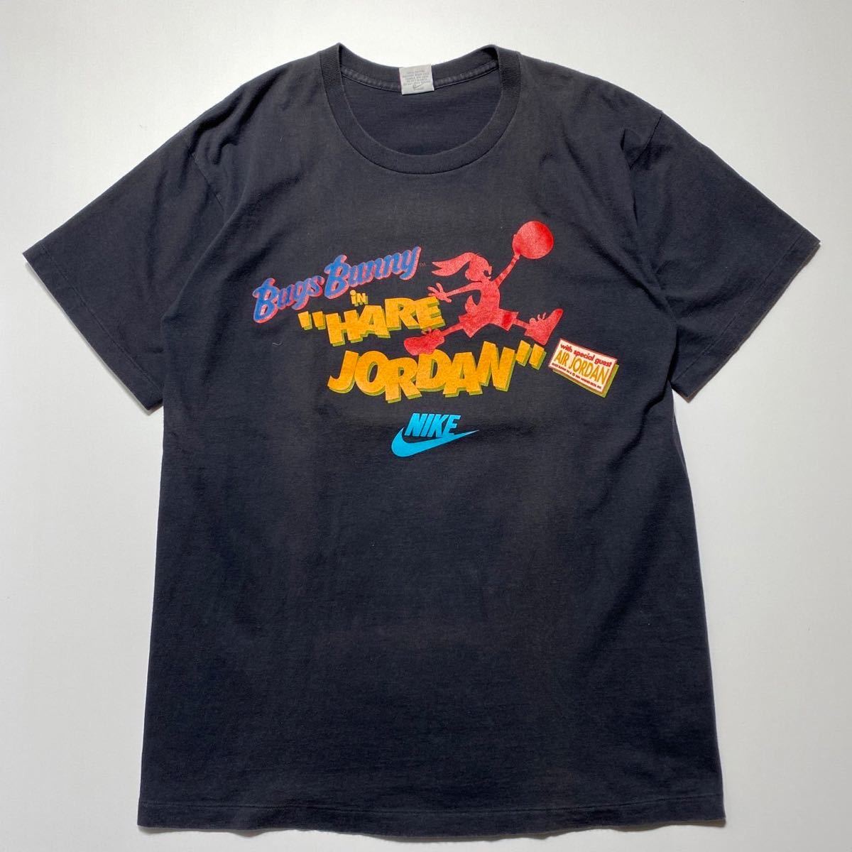 [L]90s Vintage NIKE AIR JORDAN Bugs Bunny Tee 90 годы Vintage Nike воздушный Jordan сумка sba колено футболка USA производства G1654