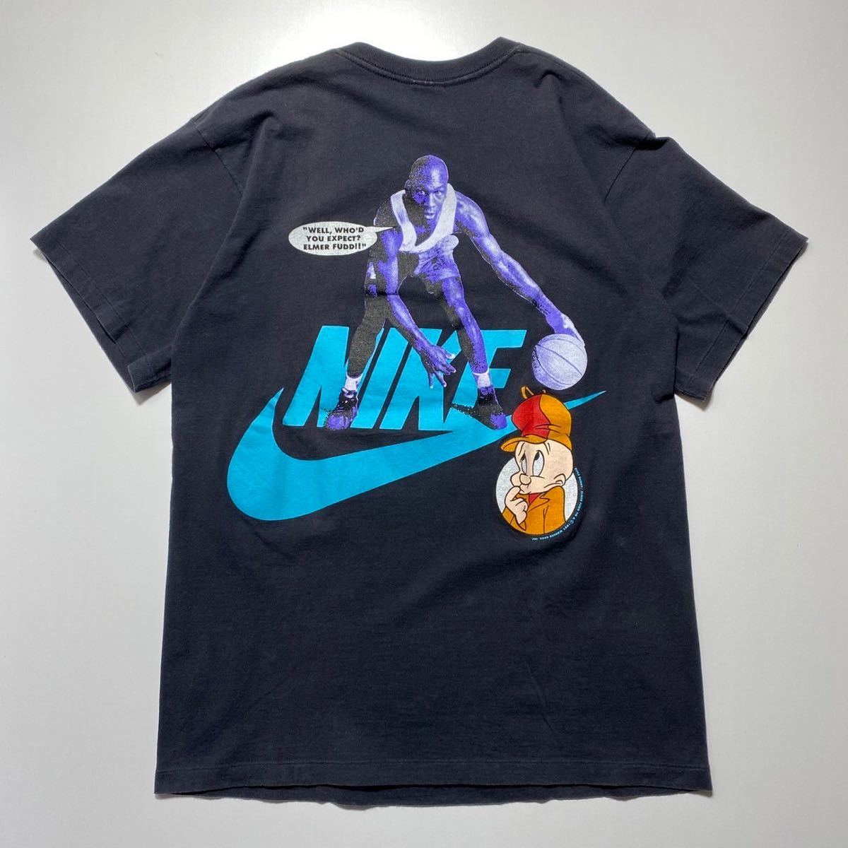 [L]90s Vintage NIKE AIR JORDAN Bugs Bunny Tee 90 годы Vintage Nike воздушный Jordan сумка sba колено футболка USA производства G1654