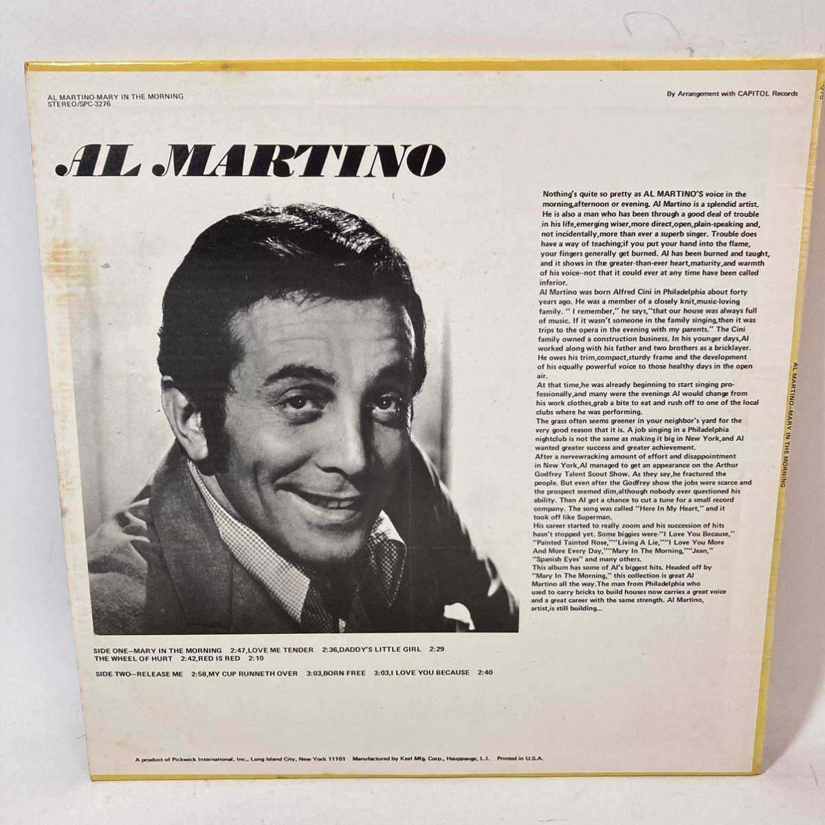 AL MARTINO アル マルティーノ MARY IN THE MORNING SPC-3276 LP レコード_画像2