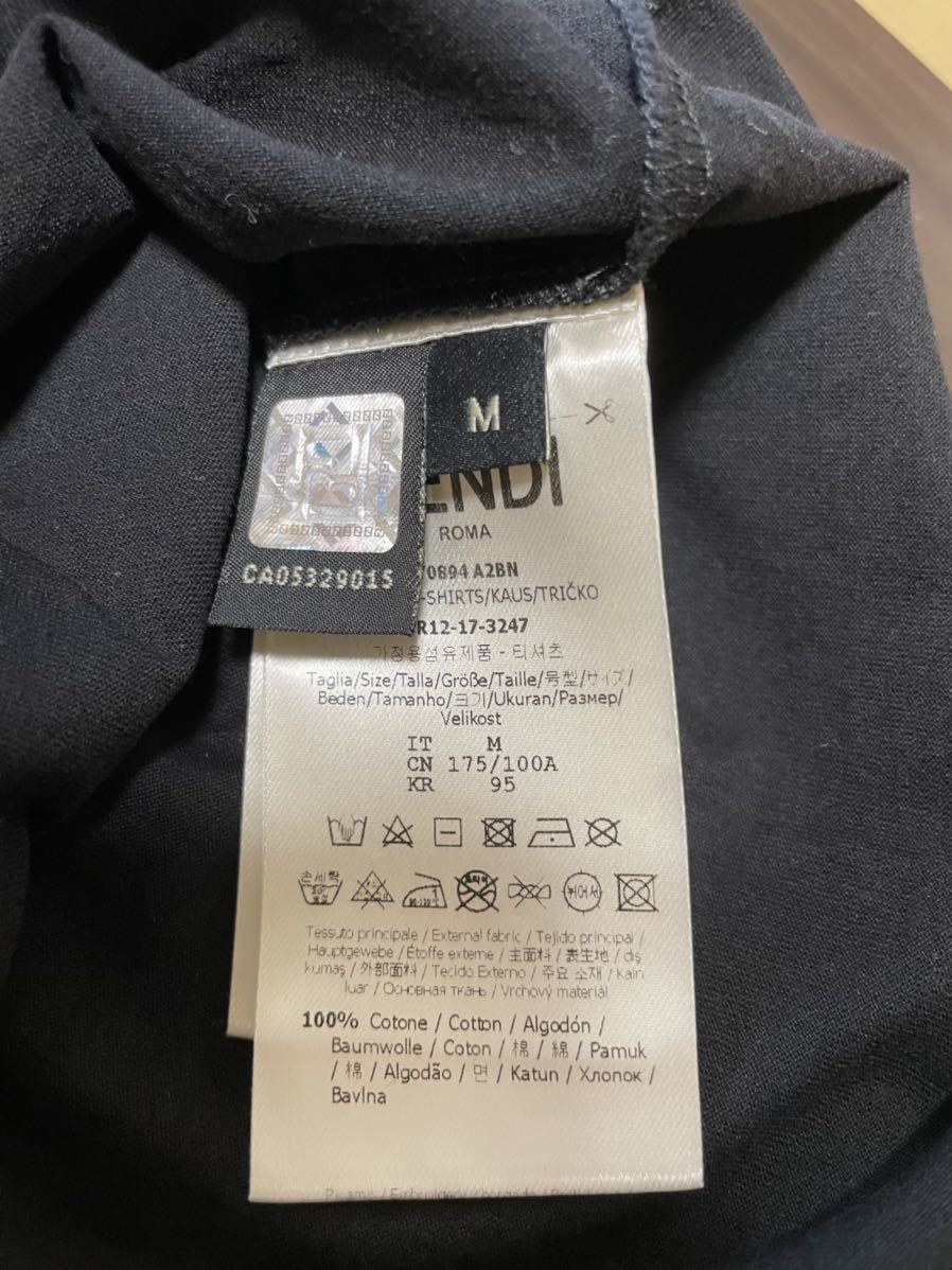 【正規店購入】 FENDI　フェンディ　黒・半袖・Tシャツ　ビッグFFロゴ　ブラック　Mサイズ_画像5