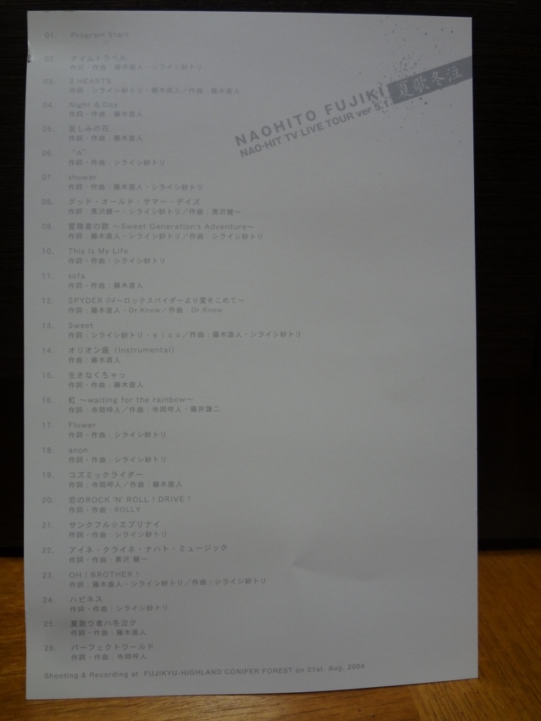 藤木直人 夏歌冬泣 NAO-HIT TV LIVE TOUR ver5.1 DVD_画像4