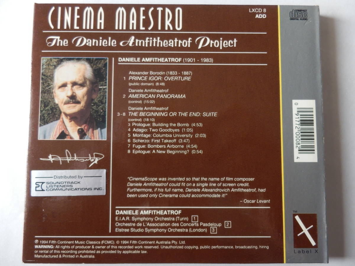 CD/ダニエル.アンフィシアトロフ/Cinema Maestro- Daniele Amfitheatrof- The Beginning Of The End: Suite/Prince Igor Overture_画像2