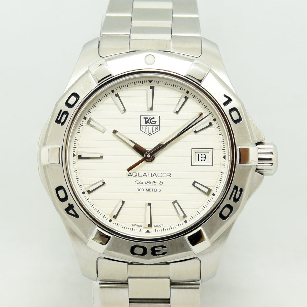 タグホイヤー 中古 メンズ TAG HEUER アクアレーサー WAP2011.BA0830 自動巻 SS ステンレススチール ホワイト 中古_画像1